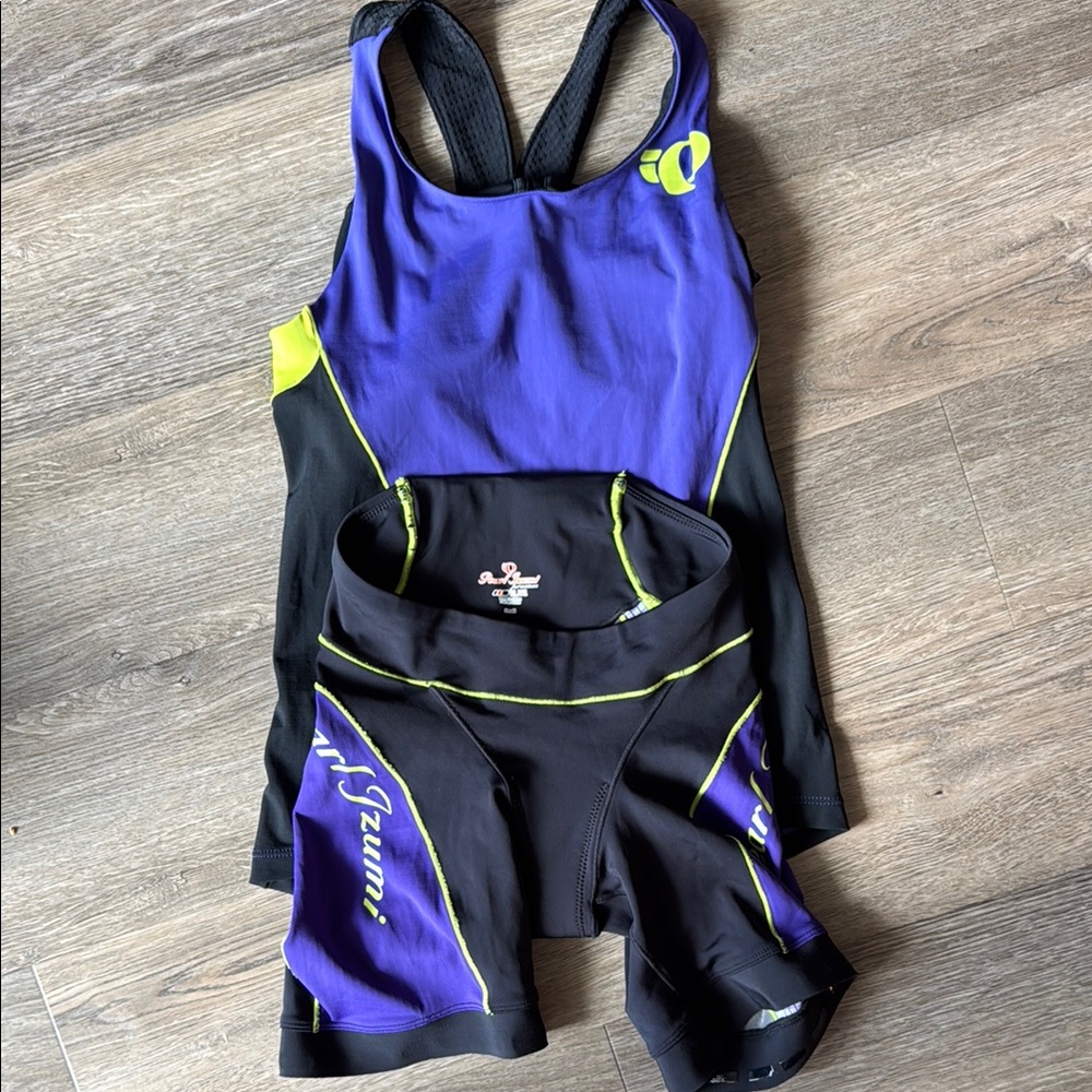 Pearl Izumi Women's Purple and Black Cycling Outfit